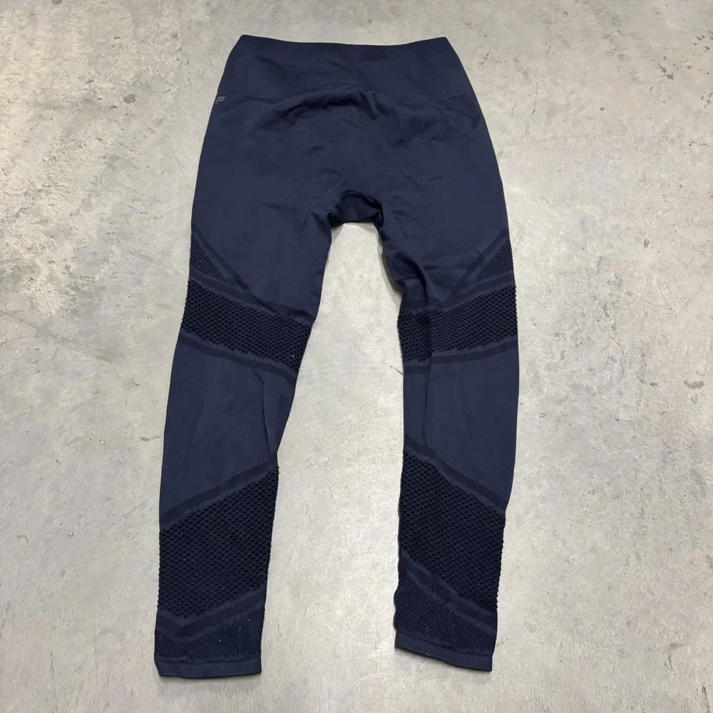 Fabletics Womens High Waist Seamless 7/8‎ Mesh Leggings Navy Blue Size Medium - Picture 2 of 4
